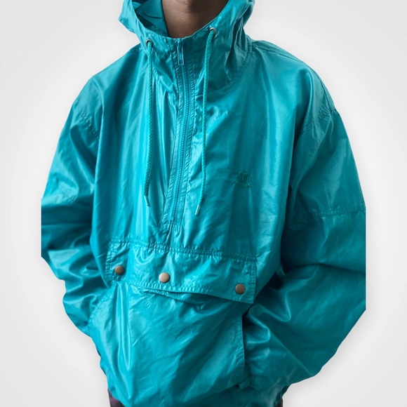 IZOD Windbreaker Pullover Jacket Turquoise - Men’s Small - Picture 5 of 10